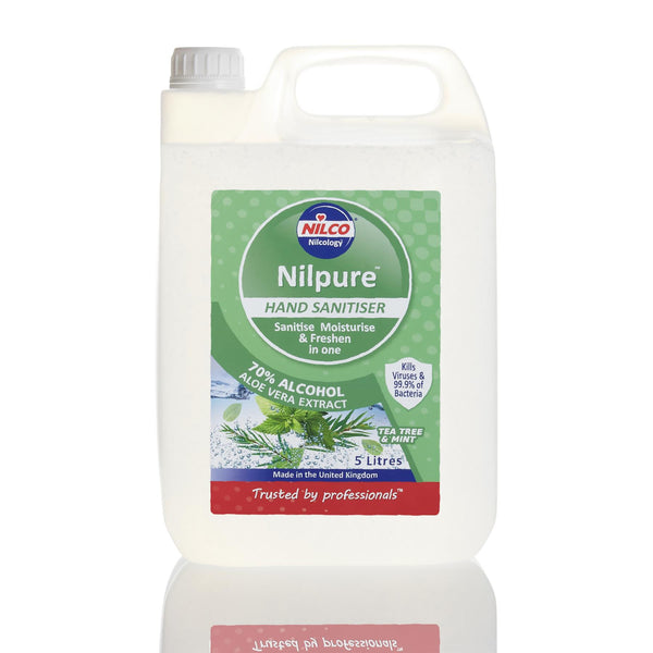 Nilco Nilpure Tea Tree and Mint Scented Hand Sanitiser - 5L x 12 with Free Nilco Sanitising Station