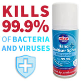 Nilco Hand Sanitiser Antibacterial Sanitising Aerosol Spray - 150ml | Case of 6 | £2.26 Each