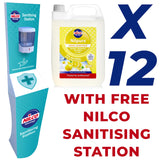 Nilco Nilpure Sherbet Lemon Scented Hand Sanitiser - 5L x 12 with Free Nilco Sanitising Station