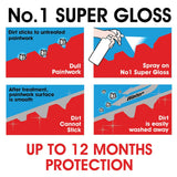 No1 Car Polish Wax - 10 min to Apply Lasts 12 months Super Gloss  Patented Hydrophobic Sealant - 600ml