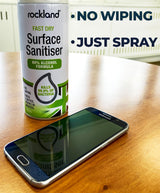 Rockland® Fast Dry Surface Sanitiser Aerosol Spray 400ml - 80% Alcohol Formula