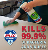Nilco Antibacterial Cleaner And Sanitiser Multi-Surface Spray - 1L | Case of 2 | £5.08 Each