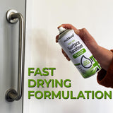 Rockland® Fast Dry Surface Sanitiser Aerosol Spray 400ml - 80% Alcohol Formula