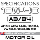 Carlube 10W-40 Semi-Synthetic Engine Oil - 5L