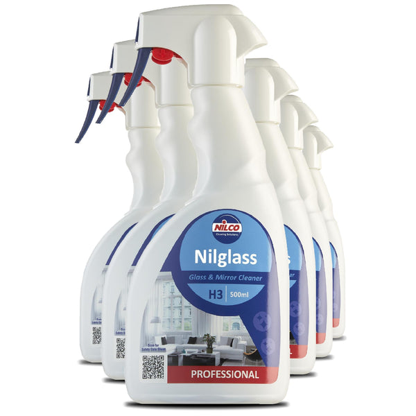 Nilco Nilglass Glass & Mirror Cleaner Spray - 500ml | Case of 6 | £3.16 Each