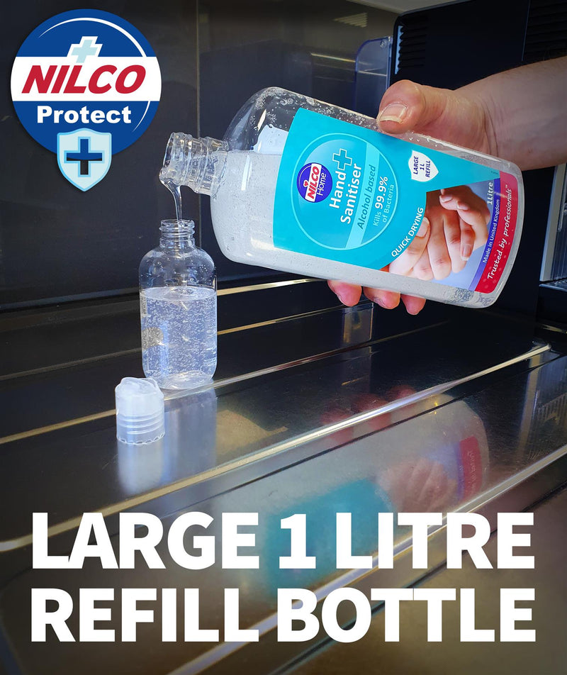 Nilco Hand Sanitiser Antibacterial Hand Sanitising Gel - 1L | Case of 3 | £6.26 Each