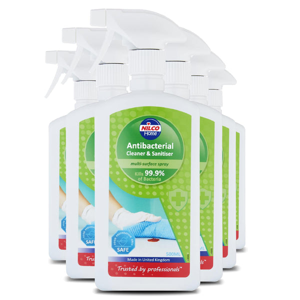 Nilco Antibacterial Cleaner and Sanitiser Multi-Surface Spray - 500ml | Case of 6 | £2.51 Each