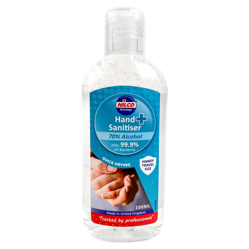 Nilco Hand Sanitiser Antibacterial Hand Sanitising Gel - 100ml | Case of 12 | £1.13 Each