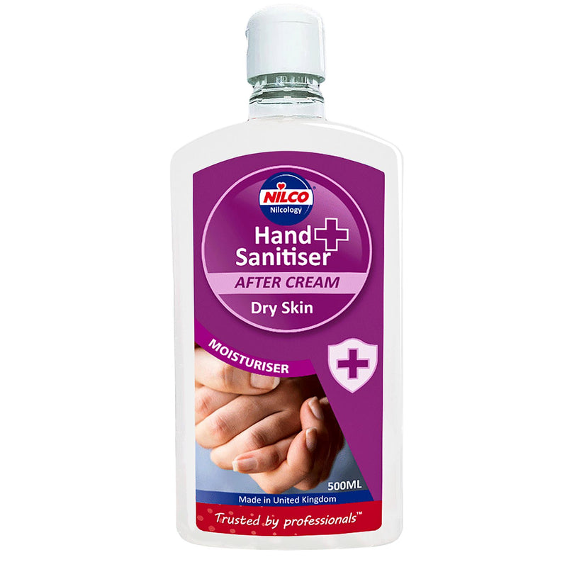 Nilco Hand Sanitiser After Cream Dry Skin Moisturiser - 500ml | Case of 3 | £4.26 Each