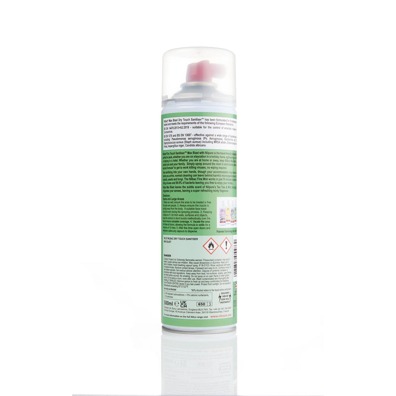 Nilco Nilbac® Max Blast Dry Touch Sanitiser 500ml - Tea Tree & Mint