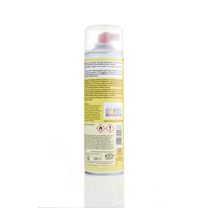 Nilco Nilbac® Max Blast Dry Touch Sanitiser 500ml & Nilpure Scented Hand Sanitiser - 100ml Sherbet Lemon