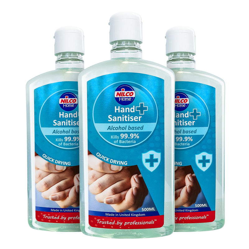 Nilco Hand Sanitiser Antibacterial Hand Sanitising Gel - 500ml | Case of 3 | £4.26 Each
