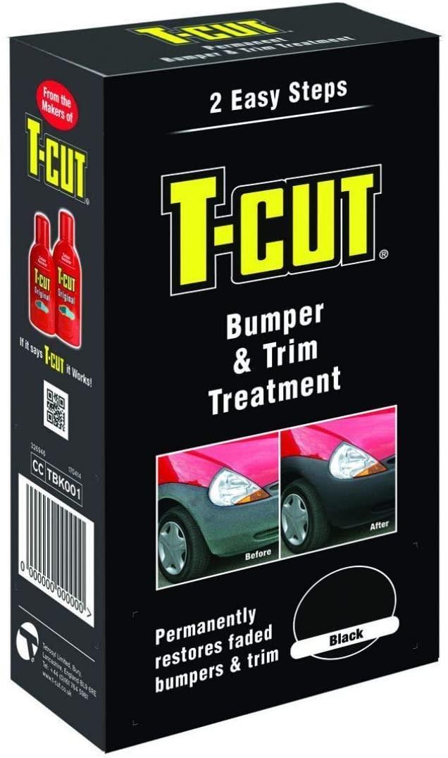T Cut Black Car Bumper & Trim Treatment Kit Plastic Rubber Vinyl Colour Restorer