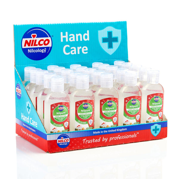 Nilco Nilpure Moisturising Fragranced Hand Sanitiser - 100ml Christmas Cookies Counter Top Display Unit