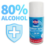 Nilco Hand Sanitiser Antibacterial Sanitising Aerosol Spray - 150ml | Case of 6 | £2.26 Each