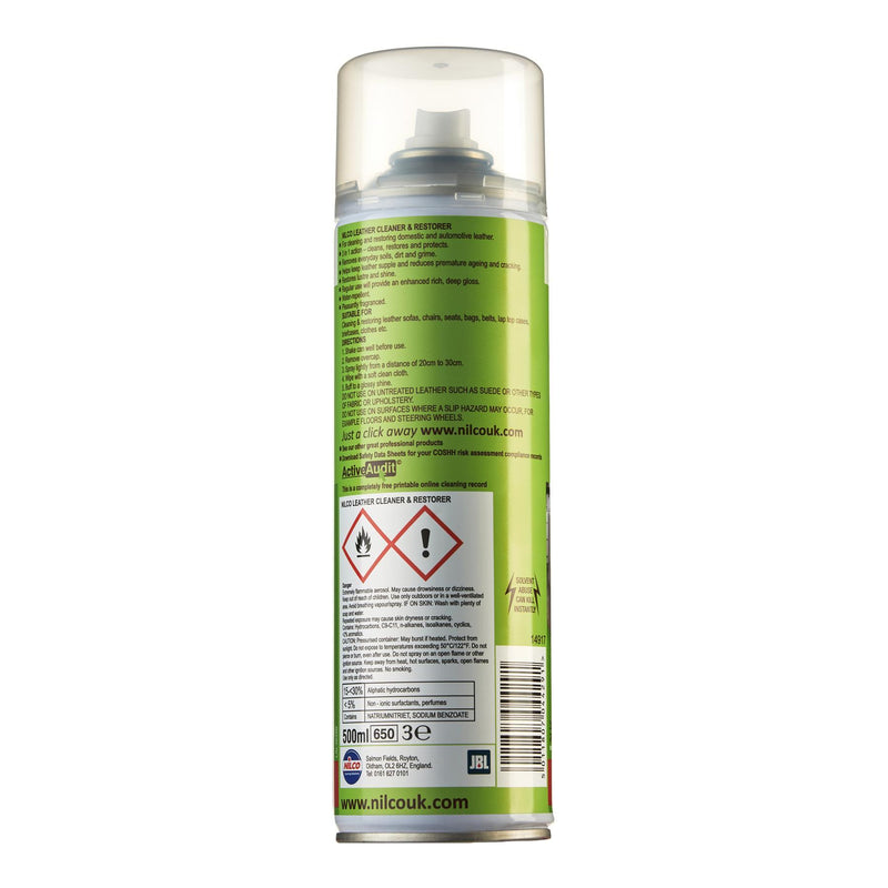 Nilco H17 Leather Cleaner & Restorer Spray - 500ml | Case of 6 | £6.33 Each