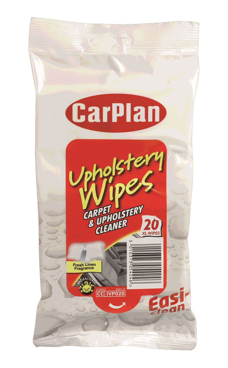 CarPlan Upholstery Wipes Pouch 20 X-Large Wipes