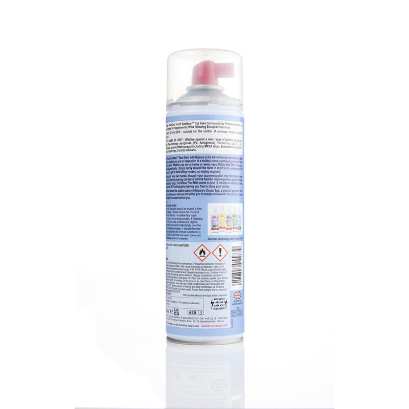 Nilco Nilbac® Max Blast Dry Touch Sanitiser 500ml & Nilpure Scented Hand Sanitiser - 100ml Ocean Spa