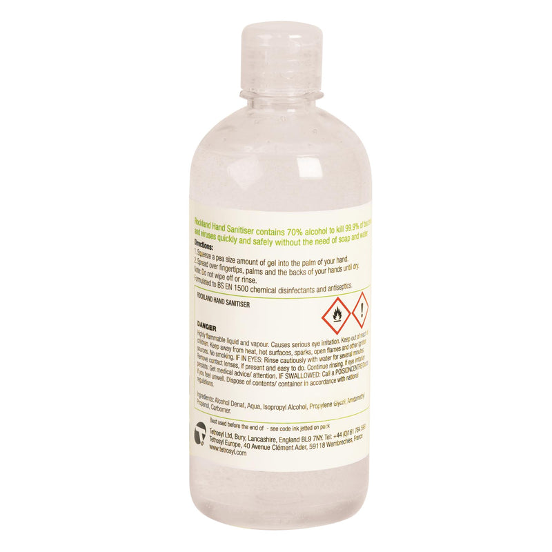 Rockland Hand Sanitiser 500ml 70% Alcohol | Case of 6 | £2.69 Each