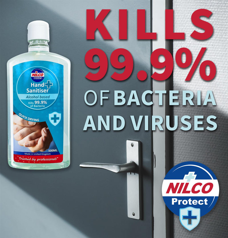 Nilco Hand Sanitiser Antibacterial Hand Sanitising Gel - 500ml | Case of 6 | £3.76 Each