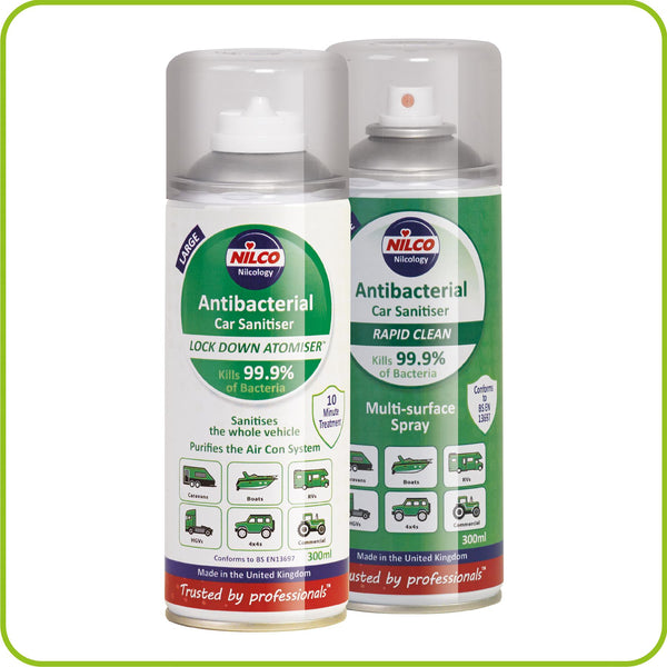 Nilco Antibacterial Car Cleaner & Sanitiser - 300ml | Case of 3 | £9.53 Each