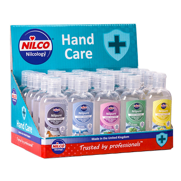 Nilco Nilpure Moisturising Fragranced Hand Sanitiser 100ml Mixed Counter Top Display Unit